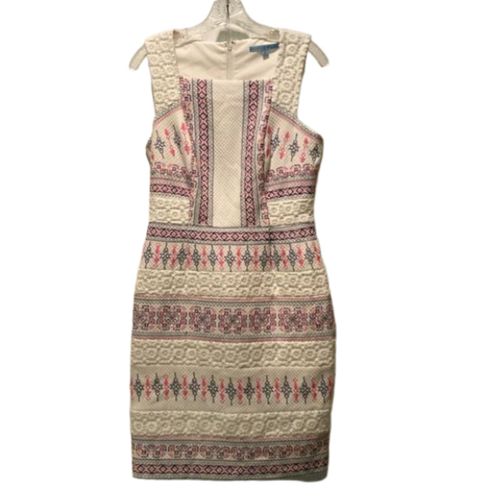 Antonio Melani Donna Ponte Embroidered Sleeveless Dress Size 6